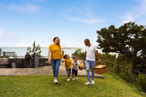 A family going on a picnic