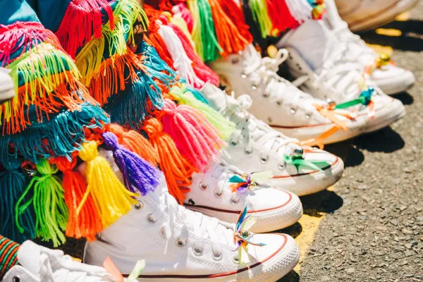 shoes of resting dancers