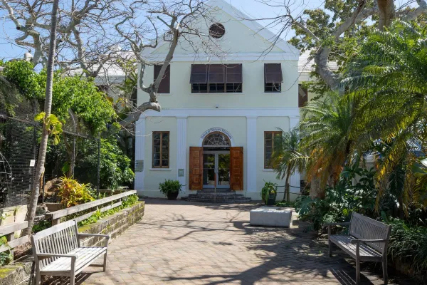 A walkway to a building