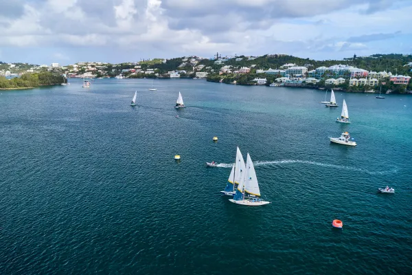 Boats on the harbour in Bermuda