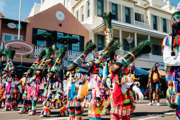 Gombey dancers participate in the Bermuda Day parade