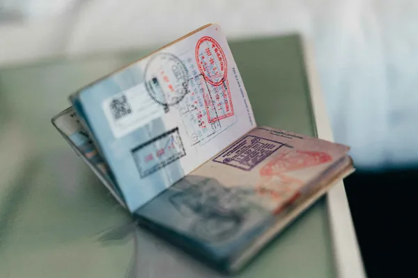 A passport with many stamps