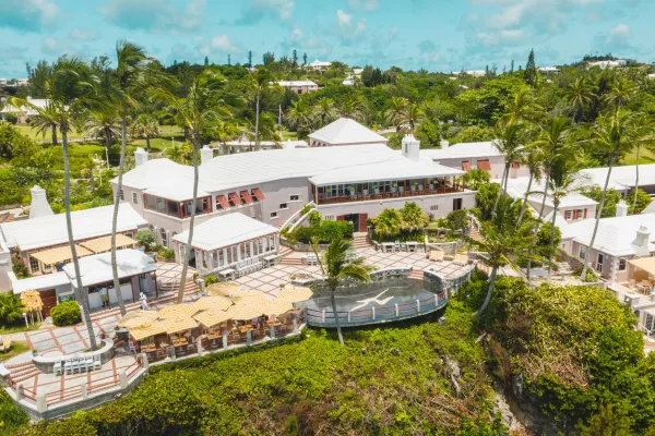 An aerial view of Coral Beach