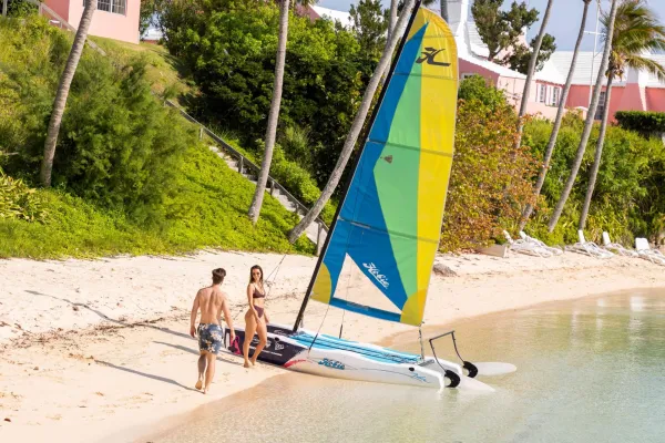 Couple of a beach at Cambridge Beaches