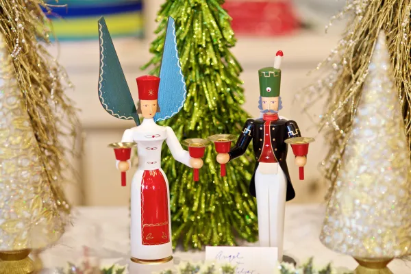 Close up of christmas decorations.