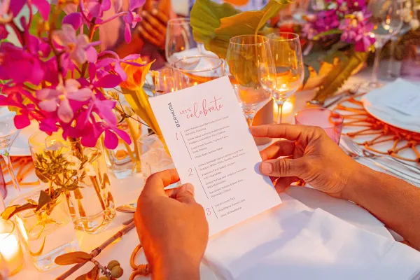 A close up of a menu. 