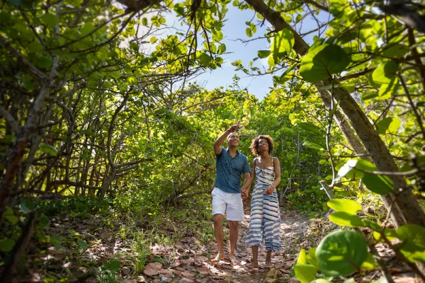 A couple hiking in Bermuda