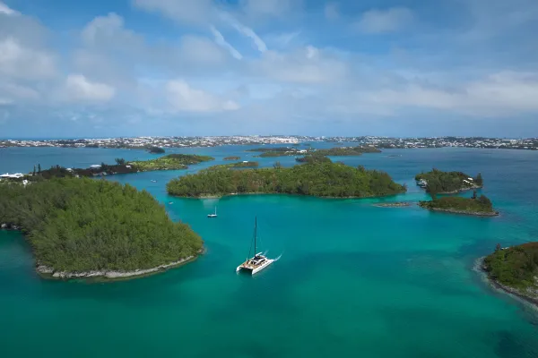 Aerial view of the Great Sound.