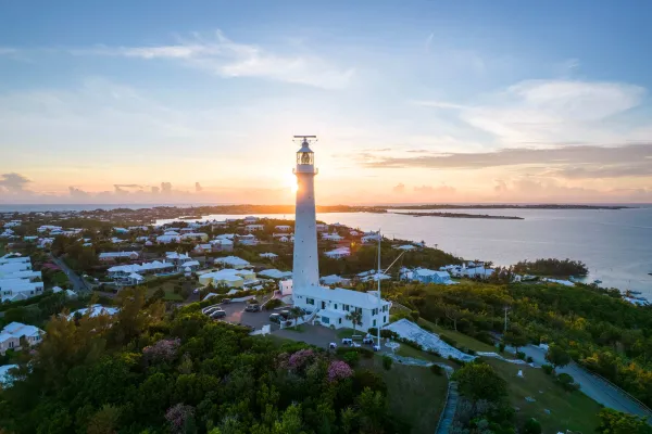 Gibbs Hill Lighthouse at Sunset.