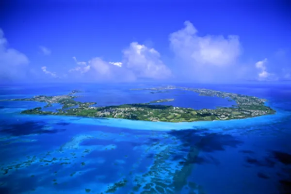 An aerial shot of Bermuda