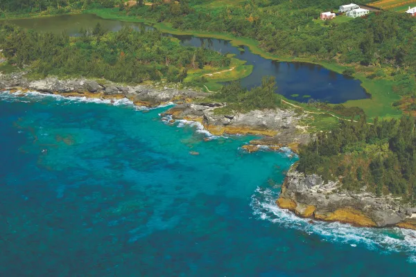 Aerial view of Spittal Pond