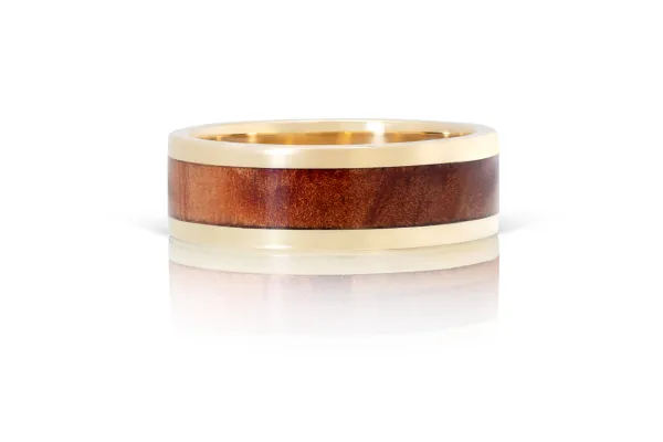 Davidrose Jewelery – Yellow Gold & Bermuda Cedar Wedding Band