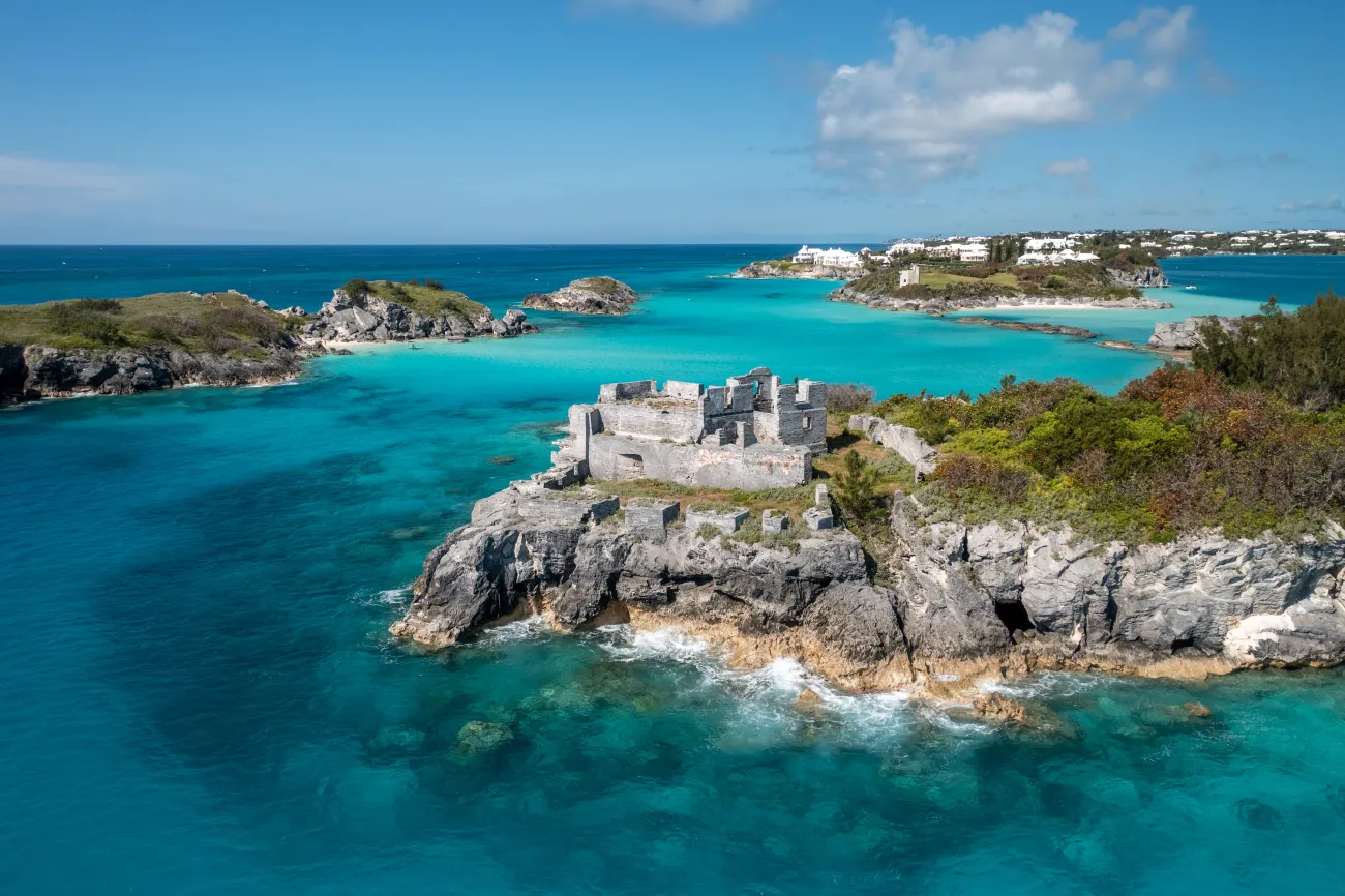 An old fort on a cliff face in Bermuda