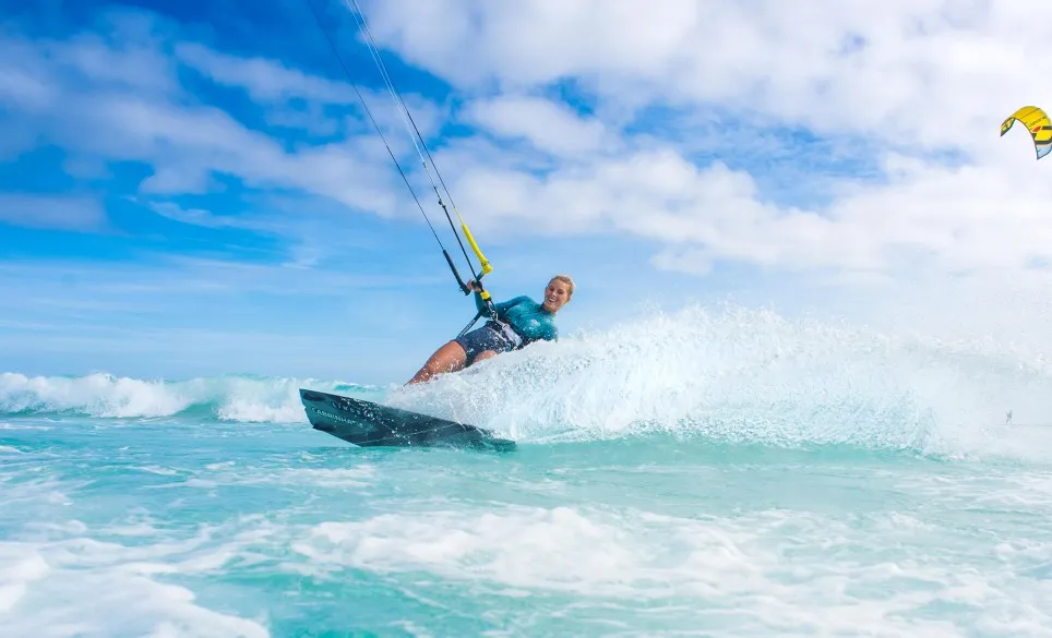 woman kite surfing at Horseshoe Bay