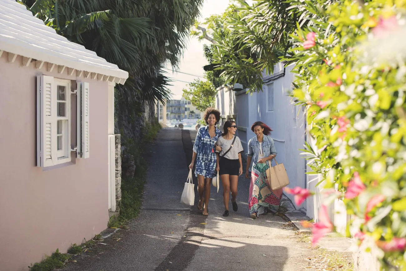 Three women shopping in Bermuda