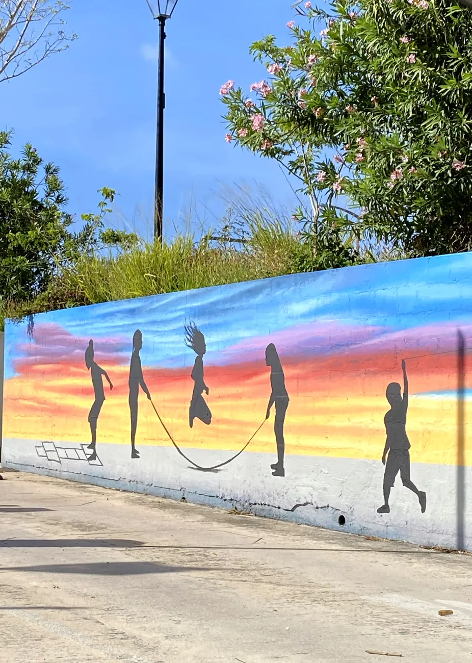 Mural of children playing