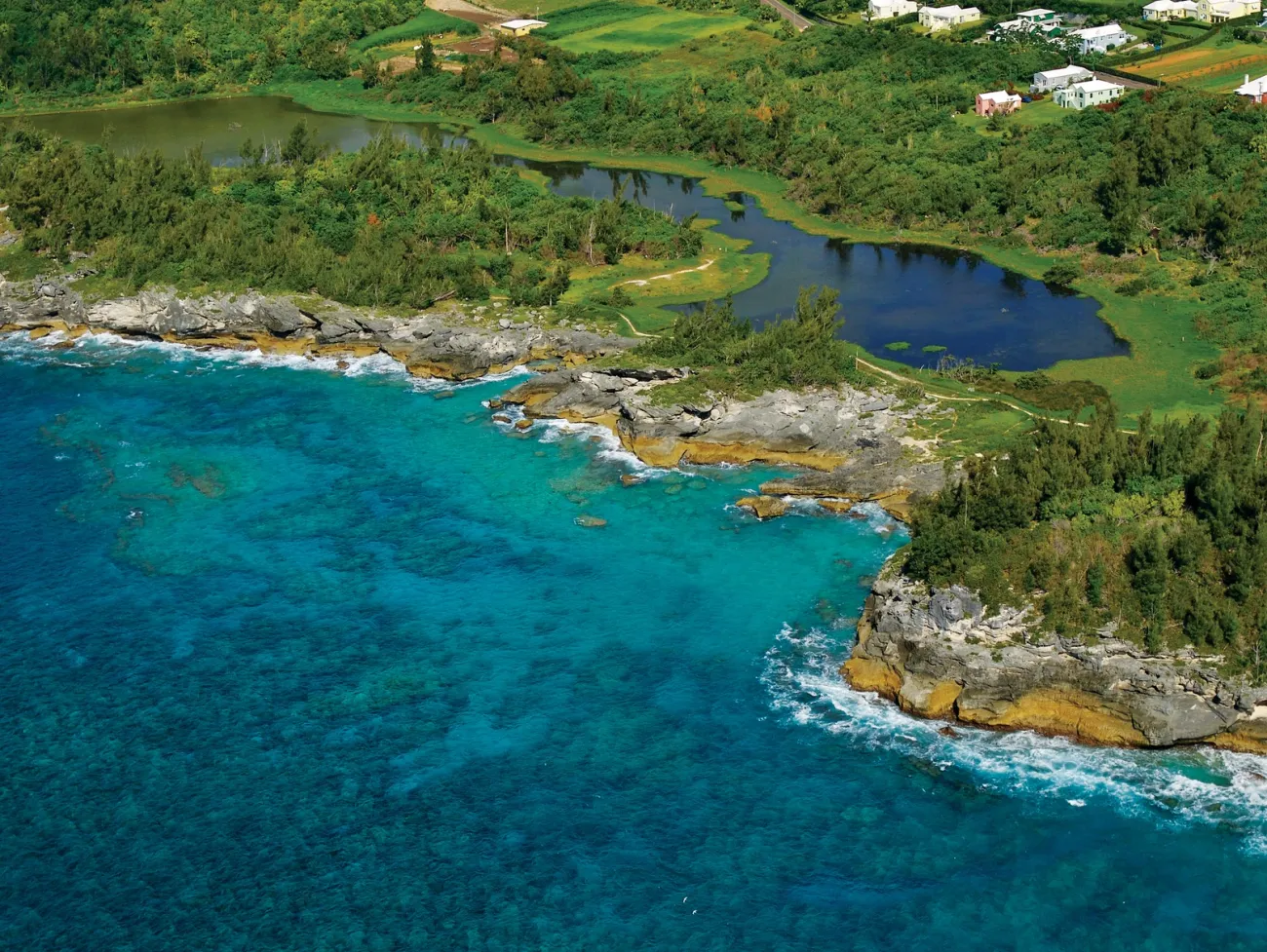 An aerial of Spittal Pond Nature Reserve 