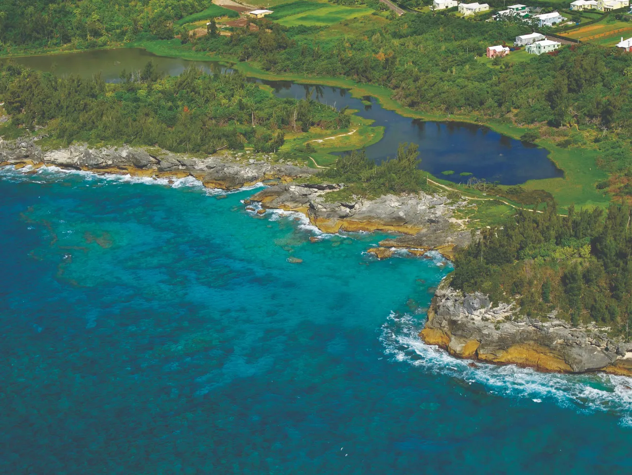 Aerial view of Spittal Pond